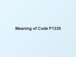 Meaning of Code P1339 and How to Fix It